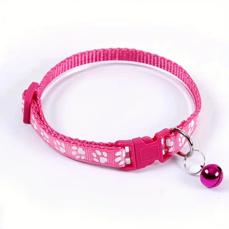 Fashion Pet Cats Collar Colorful Pattern Cute Bell Adjustable Collars for Cats Kitten DIY Ring Necklace Pet Accessories