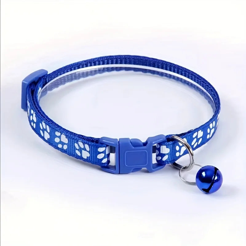 Fashion Pet Cats Collar Colorful Pattern Cute Bell Adjustable Collars for Cats Kitten DIY Ring Necklace Pet Accessories
