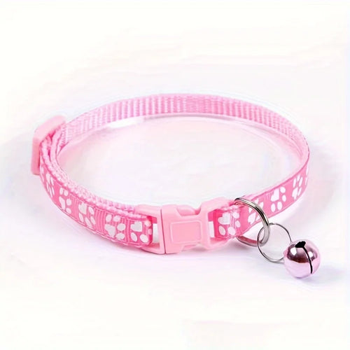 Fashion Pet Cats Collar Colorful Pattern Cute Bell Adjustable Collars for Cats Kitten DIY Ring Necklace Pet Accessories